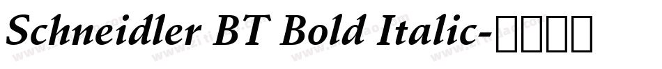 Schneidler BT Bold Italic字体转换